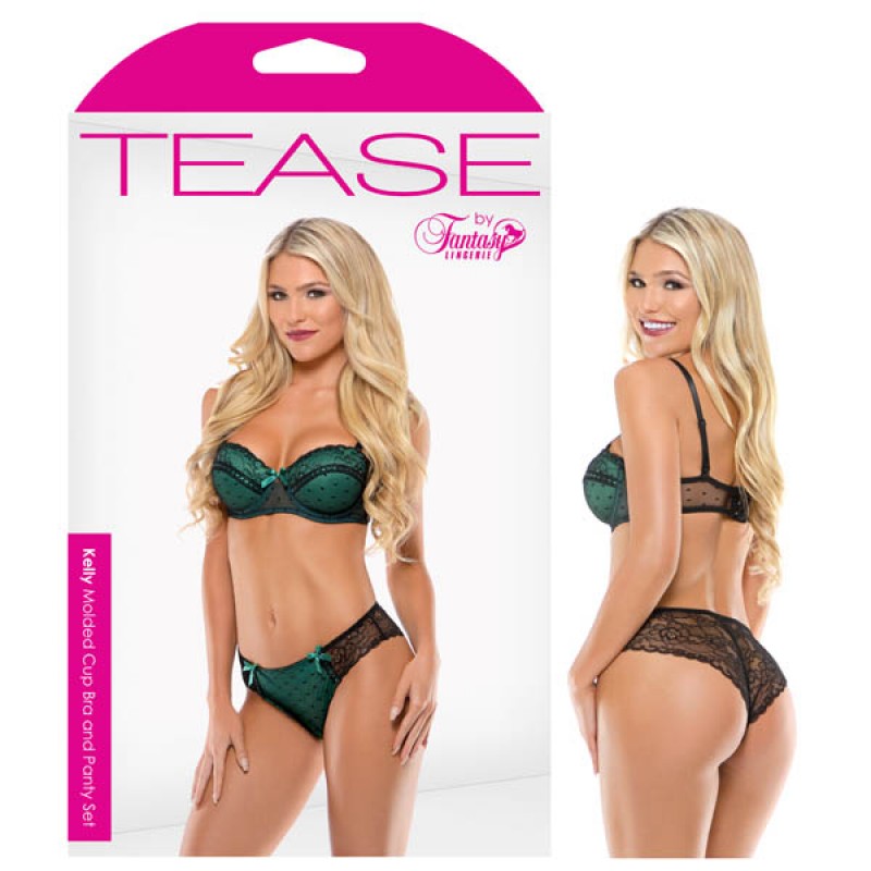Fantasy Lingerie - Tease Kelly Molded Cup Bra and Panty Set - M/L